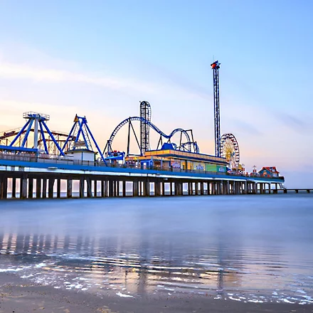 Texas Galveston Pier Park Sunset